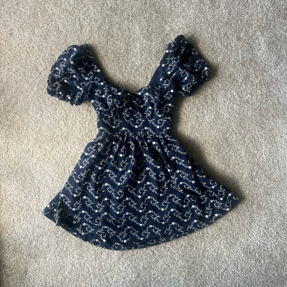 Francescas miami Navy Blue Floral Dress